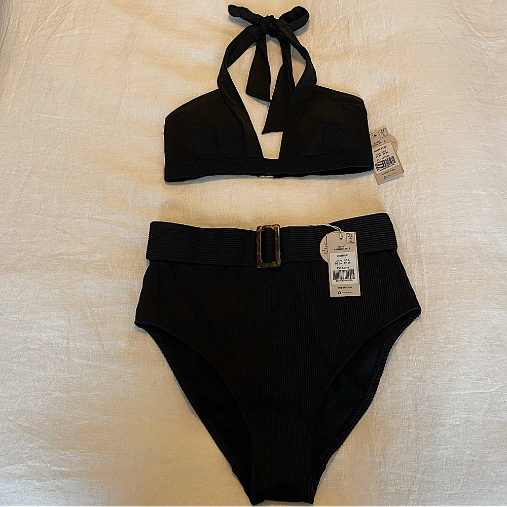Boden Black High Waisted Bikini